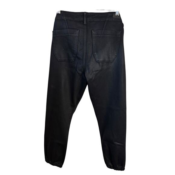 PAIGE Mayslie Cropped Ankle Coated Black Jogger Pants Size 29 Versatile Gorpcore - Picture 8 of 11